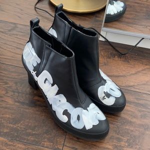 Comme Des Garçons Hand Painted Booties